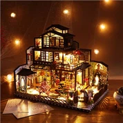 Hongda Miniature Home Replica in miniatura Casetta di tronchi in miniatura